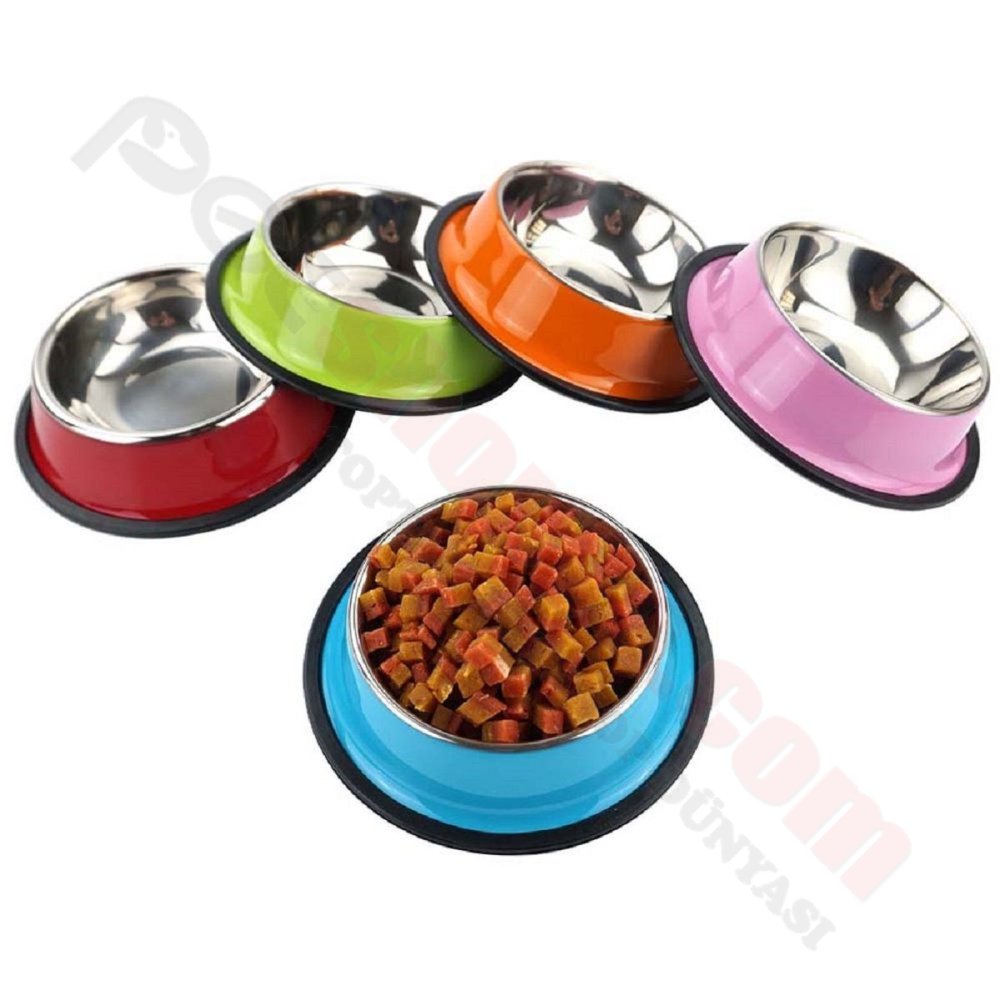 18 cm RENKLİ METAL MAMA KABI PASLANMAZ