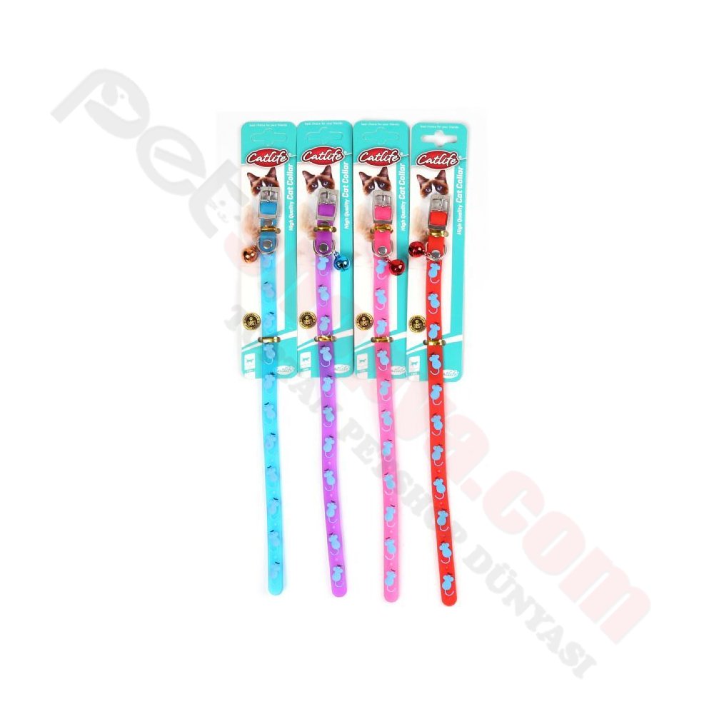 CATLİFE PATİ DESENLİ FOSFORLU TASMA