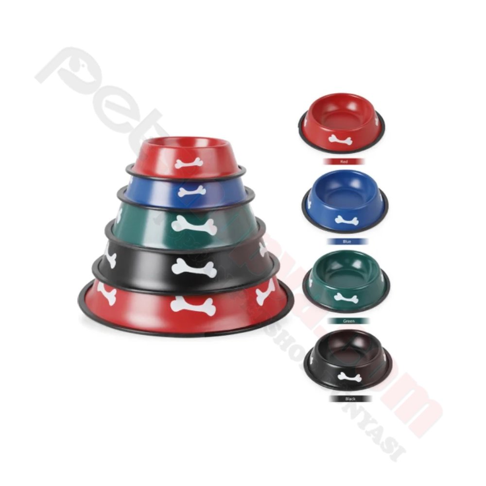 18 cm KEMİL DESENLİ RENKLİ METAL MAMA KABI PASLANMAZ